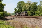 NS 4354 and 7650 take a stack train east through Cove PA